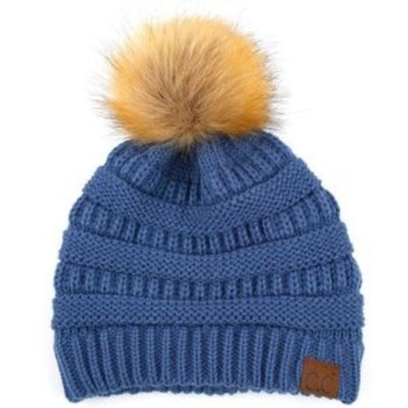 C.C 3pc Knit Warm Pom Beanie Gloves Scarves Set